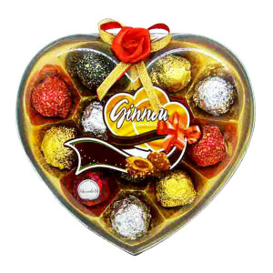 Ginnon Chocolate Heart Shape Box Mix Flavour 88gm